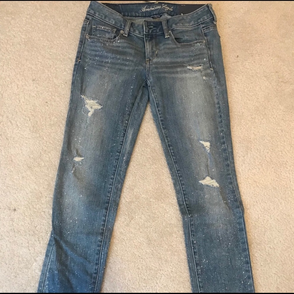 Sparkly skinny jeans